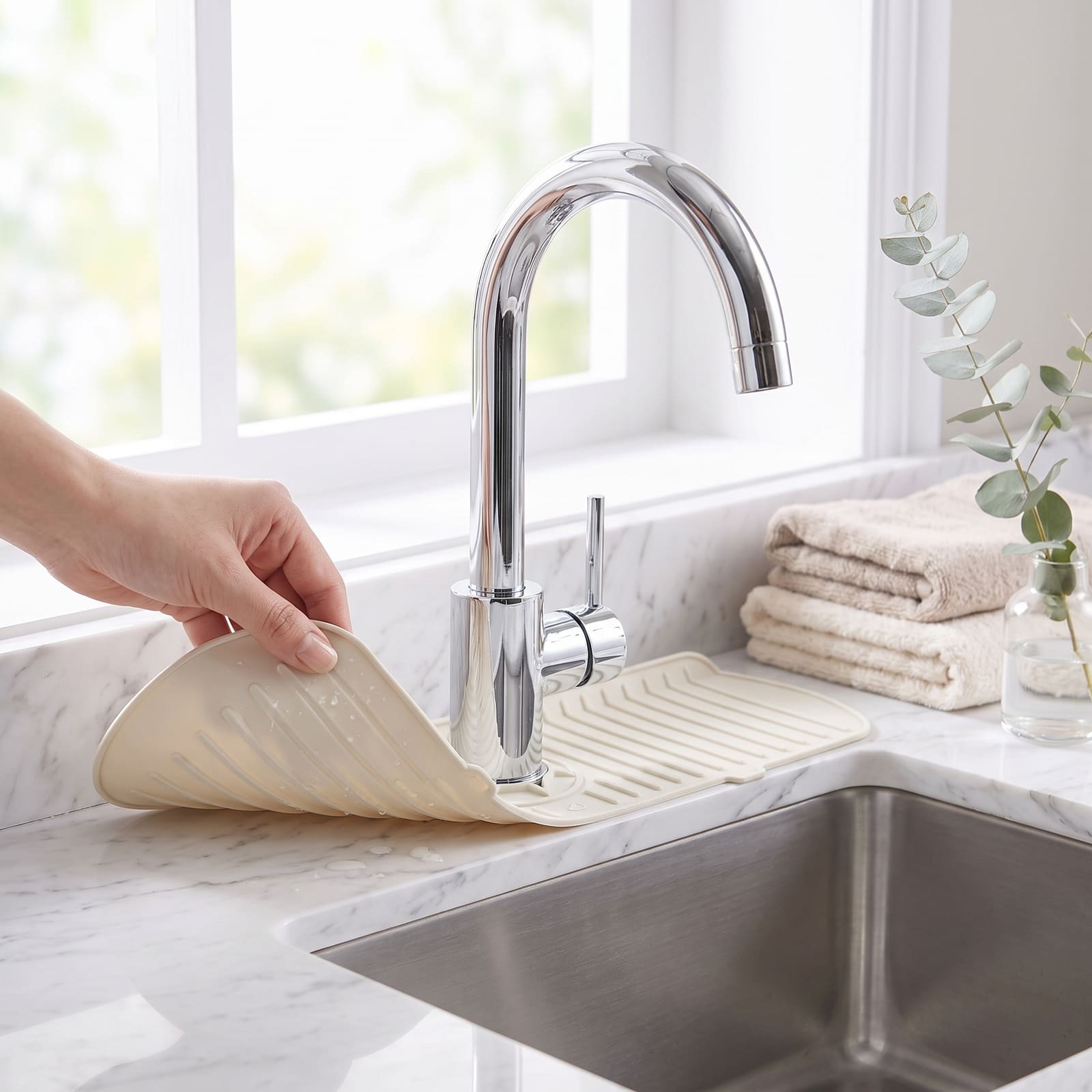 Silicone sink splash guard