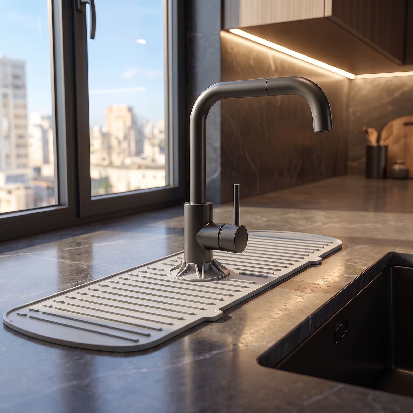 Silicone sink splash guard