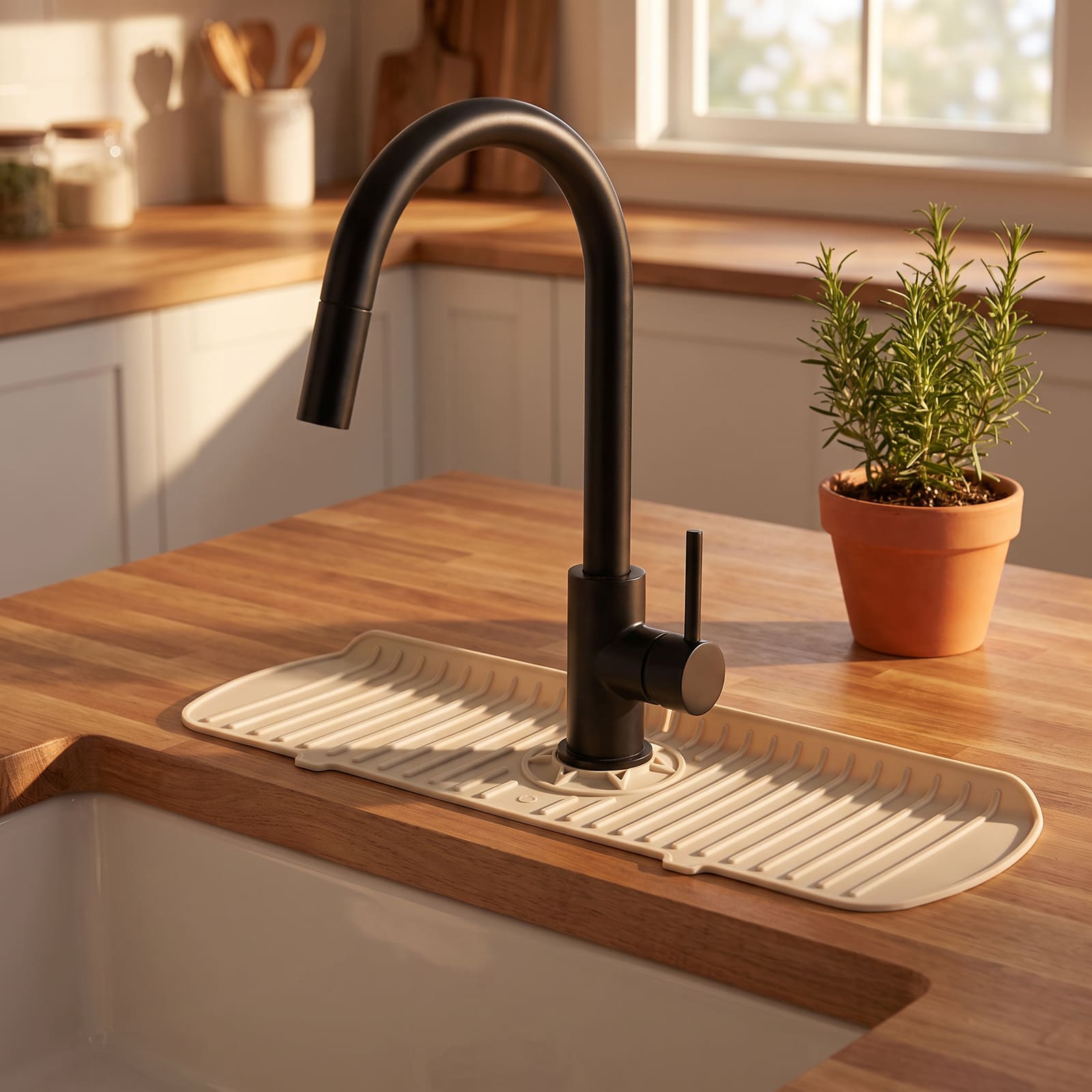 Silicone sink splash guard
